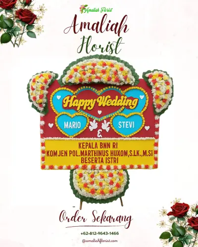 Karangan Papan Bunga Pernikahan di Wonoplumbon